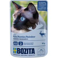 Produktbild von Bozita Katzen Nassfutter Rentier Stückchen in Gelee getreidefrei 12 x 85 g - 12 x 85 g