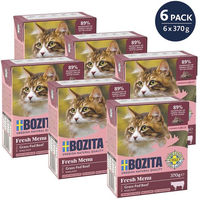 Produktbild von Bozita Katzen Nassfutter Rind Stückchen in Gelee für erwachsene Katzen getreidefrei ohne Zucker 6x370g - 6 x 370 g