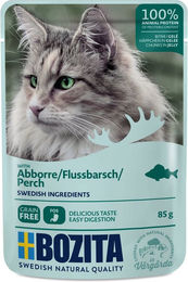 Bozita Katzen Nassfutter Stückchen in Gelee Flussfisch Getreidefrei Adult 12 x 85 g - 12 x 85 g – Bild 1 von 2