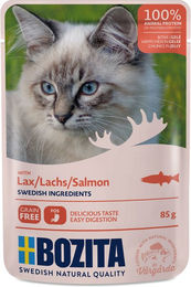 Bozita Katzen Nassfutter Stückchen in Gelee Lachs getreidefrei und zuckerfrei 12 x 85 g - 12 x 85 g – Bild 1 von 5