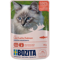 Produktbild von Bozita Katzen Nassfutter Stückchen in Gelee Lachs getreidefrei und zuckerfrei 12 x 85 g - 12 x 85 g