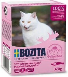 Produktbild von Bozita Katzen Nassfutter Stückchen in Gelee Meereskrebse Getreidefrei 6x370g