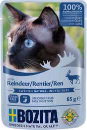 Produktbild von Bozita Katzen Nassfutter Stückchen in Gelee Rentier 12x85g - 12 x 85 g