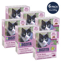 Produktbild von Bozita Katzen Nassfutter Tetra Häppchen in Sauce mit Garnelen getreidefrei ohne Zucker 6x370 g