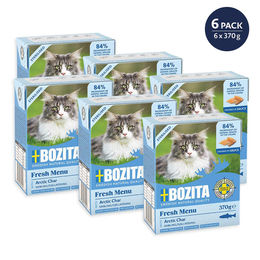 Bozita Katzen Nassfutter Tetra Häppchen in Sauce Sterilised Saibling Getreidefrei 6x370 g – Bild 1 von 1