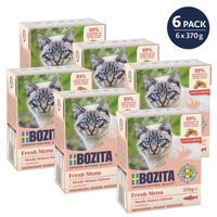 Produktbild von Bozita Katzen Nassfutter Tetra Häppchen in Soße mit Lachs getreidefrei für erwachsene Katzen 6x370g