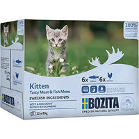 Produktbild von Bozita Katzenfutter Kitten Stückchen in Soße Lachs & Fleisch 12x 85g - 12 x 85 g