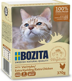 Bozita Katzenfutter Mixpaket mit Huhn und Rind in Gelee, 48 x 370 g, getreidefrei und ohne Konservierungsstoffe - 6 x 370 g – Bild 1 von 7