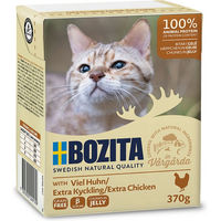 Produktbild von Bozita Katzenfutter Mixpaket mit Huhn und Rind in Gelee, 48 x 370 g, getreidefrei und ohne Konservierungsstoffe - 6 x 370 g