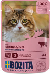 Bozita Katzenfutter Pouch Stückchen in Sauce Rind getreidefrei und zuckerfrei 12 x 85 g - 12 x 85 g – Bild 1 von 2