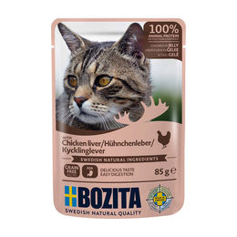 Produktbild von Bozita Katzenfutter Stückchen in Gelee mit Hühnchenleber 12x85g