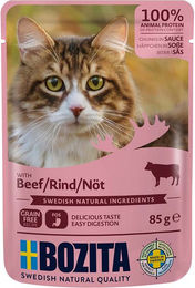 Produktbild von Bozita Katzenfutter Stückchen in Sauce Rind 12x85g - 12 x 85 g