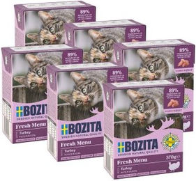 Bozita Katzenstückchen in Gelee Pute getreidefrei 6x370g - 6 x 370 g – Bild 1 von 2