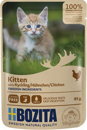 Bozita Kitten Stückchen in Sauce Huhn oder Lachs getreidefrei 12 x 85 g - 12 x 85 g – Bild 1 von 5