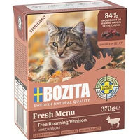 Produktbild von Bozita Nassfutter Katze Sterilised Adult Hirsch Stückchen in Gelee getreidefrei 6x370 g - 6 x 370 g