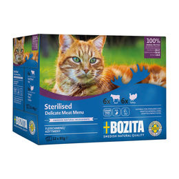 Bozita Nassfutter Katze Sterilised Häppchen in Gelee Rind und Pute 12 x 85 g - 12 x 85 g – Bild 1 von 7