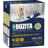 Produktbild von Bozita Naturals Happen Hund Stückchen in Gelee Huhn und Reis getreidefrei ohne Zucker 6x370g - 6 x 370 g