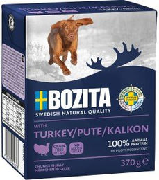 Bozita Naturals Happen Hundefutter Pute Stückchen in Gelee getreidefrei ohne Zucker 6x370g - 6 x 370 g – Bild 1 von 1