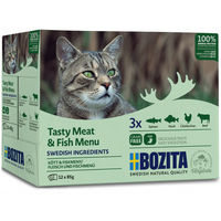 Produktbild von Bozita Pouch Häppchen in Gelee Multibox Fleisch und Fisch für Katzen 12x85g - 12 x 85 g