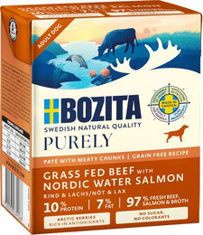 Bozita Purely Paté Nassentrinkfutter für Katzen mit Rind und Lachs getreidefrei 6 x 370 g - 6 x 370 g – Bild 1 von 2