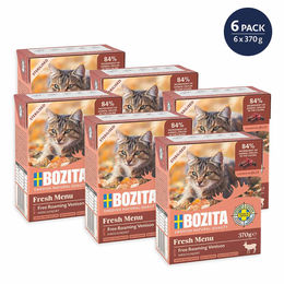 Produktbild von Bozita Tetra Häppchen in Gelee mit Hirsch für Katzen, getreidefrei, 6x370 g