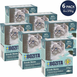 Produktbild von Bozita Tetra Häppchen in Gelee mit Schellfisch getreidefrei und ohne Zucker 6x370 g