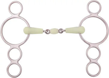 Produktbild von BR 4-Ring Gebiss Apple Mouth doppelt gebrochen aus Edelstahl 18 mm