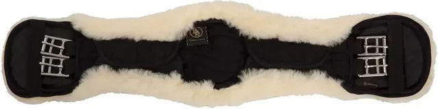 BR Cheviot Dressurgurt mit abnehmbarem Lammfell Schwarz-Natur 60cm – Bild 1 von 3