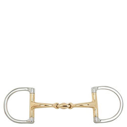 BR D-Ring-Trense doppelt gebrochen Soft Contact 16 mm Gold für Pferde – Bild 1 von 2