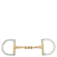 Produktbild von BR D-Ring-Trense doppelt gebrochen Soft Contact 16 mm Gold für Pferde