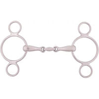 Produktbild von BR doppelt gebrochene 3-Ringtrense aus Edelstahl für Pferde 18 mm