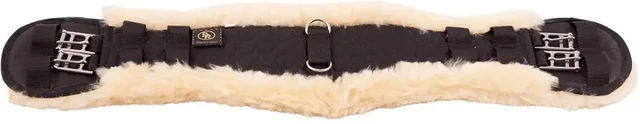 BR Dressur-Sattelgurt mit Natur-Lammfell 60 cm Schwarz – Bild 1 von 3