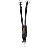 Produktbild von BR Elastische Martingalgabel und Haken aus Leder in Schwarz für Vollblut