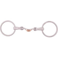 Produktbild von BR Equestrian Pessoa Magic System Gebiss für Pferde doppelt gebrochen mit Lose Ringen in Silber und Rosa