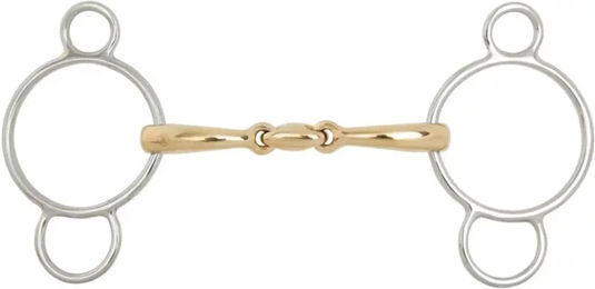 Produktbild von BR Equitation 3-Ring Gebiss Soft Contact doppelt gebrochen aus Edelstahl