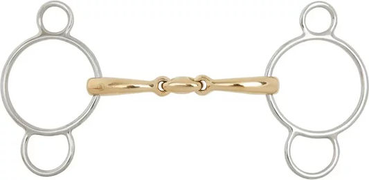 Produktbild von BR Equitation 3-Ring Gebiss Soft Contact doppelt gebrochen aus Edelstahl
