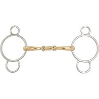 Produktbild von BR Equitation 3-Ring Gebiss Soft Contact doppelt gebrochen aus Edelstahl