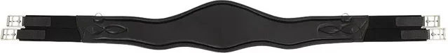 BR Equitation Bakewell Anatomischer Sattelgurt aus Leder mit beidseitigem Elastik und Magnet in Schwarz – Bild 1 von 2