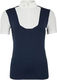 Produktbild von BR Equitation Carlow Reitshirt Polo für Damen in Weiß und Blau