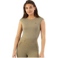 Produktbild von BR Equitation Damen Reitshirt Klaske in Grün und Beige Größe L
