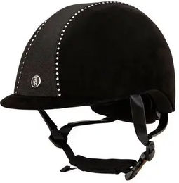 Produktbild von BR Equitation Delta Crystal VG1 Reithelm aus Mikrofaser Schwarz Unisex 49/51 cm