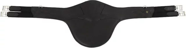 BR Equitation Doppelte elastische Sattelkinnriemen mit Magnet aus Leder Schwarz 145 cm – Bild 1 von 1
