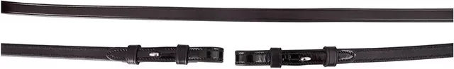 BR Equitation Dressur Zügel aus Leder mit Lackoptik Schwarz Size Full – Bild 1 von 2