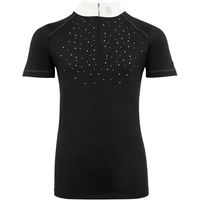 Produktbild von BR Equitation Dudley Reitturnier Poloshirt für Kinder in Weiß Schwarz Silber aus Polyester Größe 10 Jahre