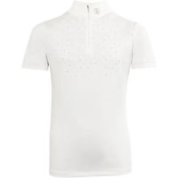 Produktbild von BR Equitation Dudley Reitturnier Poloshirt für Kinder in Weiß und Silber aus Polyester Größe 10 Jahre