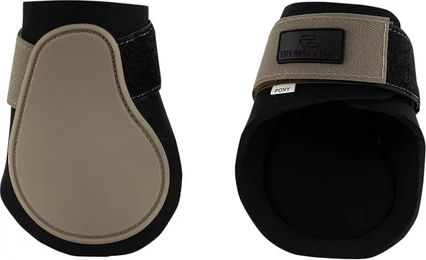 Produktbild von BR Equitation Eevolv Fetlock Kingston Gamaschen aus Neopren für Pferde in Beige und Schwarz