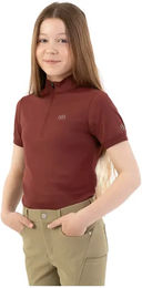 Produktbild von BR Equitation Eevolv Kady Reitshirt Polo Halb-Zipper für Mädchen in Braun Größe 12 Jahre
