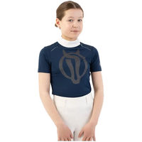 Produktbild von BR Equitation Eevolv Kenzie Reitshirt für Mädchen in Blau Silber Größe 12 Jahre
