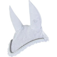 Produktbild von BR Equitation Event Fliegenhaube aus Baumwolle für Warmblut in Grau Heather Weiß