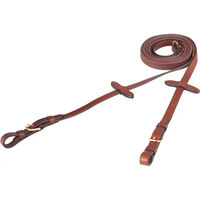 Produktbild von BR Equitation Eventa Pro Grip Gummi Zügel für Pferde mit runder Schnalle Braun/Gold